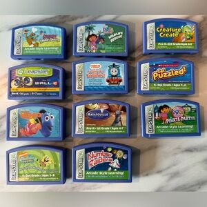 Leapster 11 Game Bundle * Dora, SpongeBob, Thomas, Wall-E, Ratatouille, Scooby